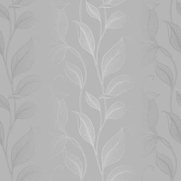 Роскошный Бесшовный Узор Полосатыми Листьями Элегантный Цветочный Фон Минималистичном Линейном — стоковый вектор