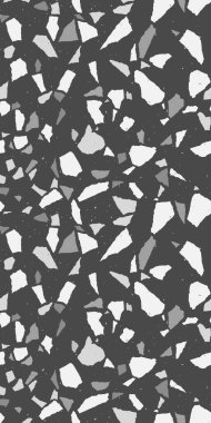 Terrazzo kusursuz desen. Modern monokrom kiremit dokusu. Vektör soyut arkaplanı. EPS 10