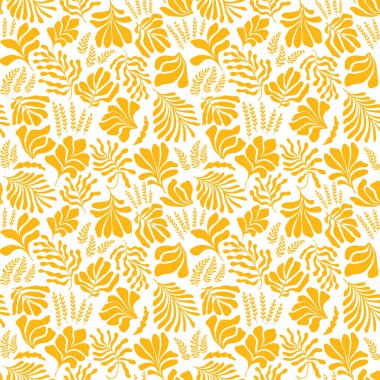 Modern abstract background with leaves and flowers in Matisse style. Vector seamless pattern with Scandinavian cut out elements. Hand drawn contemporary art collage.