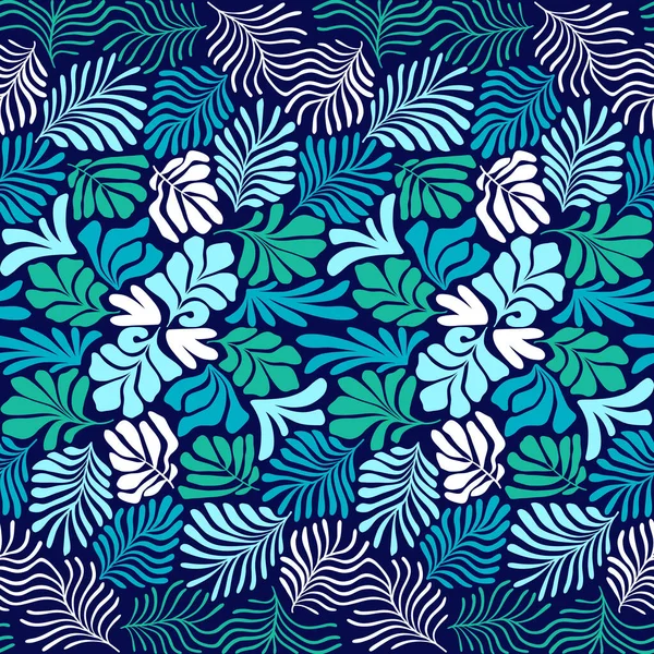 Fundal Abstract Modern Frunze Palmier Tropical Stil Matisse Modelul Fără — Vector de stoc