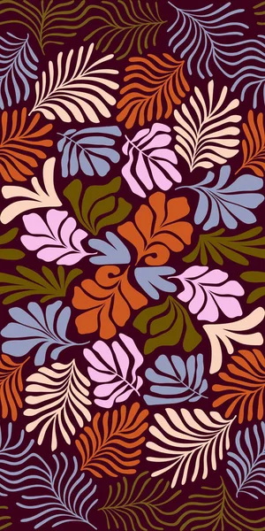 Σύγχρονο Αφηρημένο Φόντο Τροπικά Φύλλα Φοίνικα Στυλ Matisse Διάνυσμα Χωρίς — Διανυσματικό Αρχείο