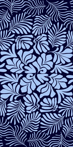 Moderne Abstracte Achtergrond Met Tropische Palmbladeren Matisse Stijl Vector Naadloos — Stockvector