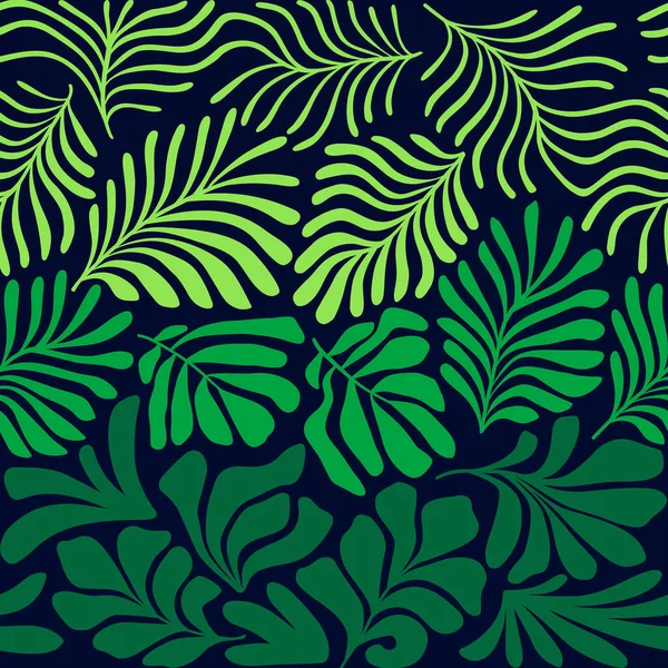 Moderní Abstraktní Pozadí Tropickými Palmovými Listy Stylu Matisse Vektorový Bezproblémový — Stockový vektor
