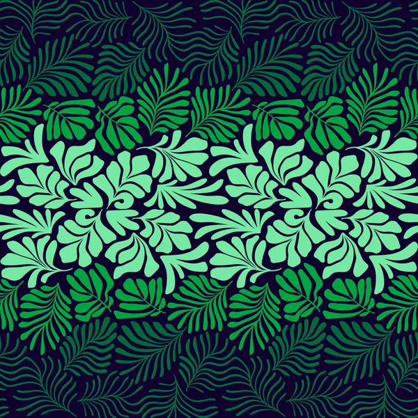 Сучасне Абстрактне Тло Тропічним Пальмовим Листям Стилі Матісса Векторний Безшовний — стоковий вектор