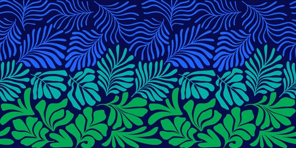 นหล งนามธรรมท นสม ยพร อมใบปาล มเขตร อนในสไตล Matisse ปแบบเวกเตอร รอยต — ภาพเวกเตอร์สต็อก