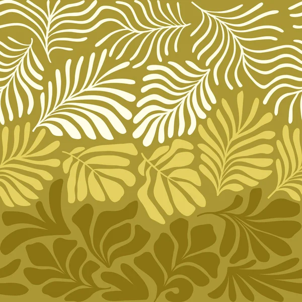Contexto Abstrato Moderno Com Folhas Palmeira Tropicais Estilo Matisse Padrão Ilustrações De Stock Royalty-Free
