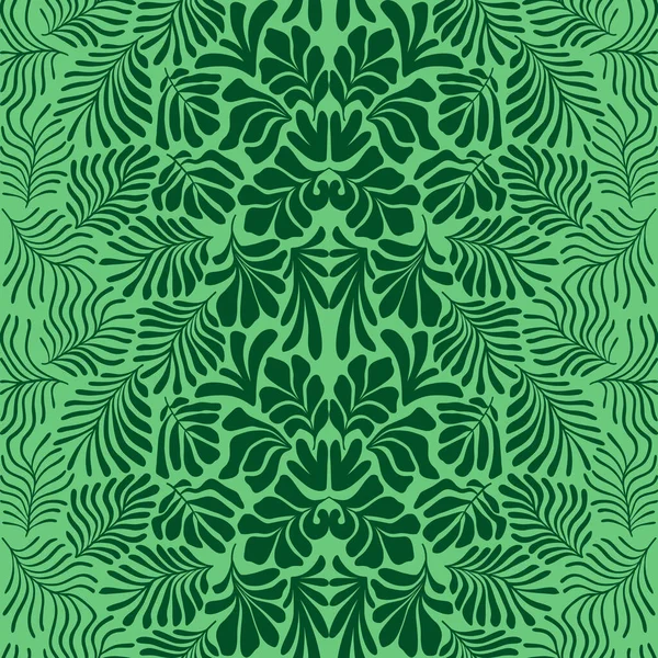 Contexto Abstrato Moderno Com Folhas Palmeira Tropicais Estilo Matisse Padrão —  Vetores de Stock