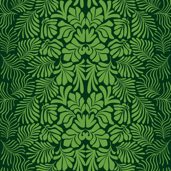 Contexto Abstrato Moderno Com Folhas Palmeira Tropicais Estilo Matisse Padrão — Vetor de Stock
