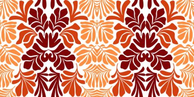 Modern soyut arka plan ve tropik palmiye yaprakları Matisse tarzında. İskandinavya 'nın kestiği elementlerle kusursuz bir şablon. El çizimi çağdaş sanat kolajı.