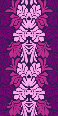 Modern soyut arka plan ve tropik palmiye yaprakları Matisse tarzında. İskandinavya 'nın kestiği elementlerle kusursuz bir şablon. El çizimi çağdaş sanat kolajı.