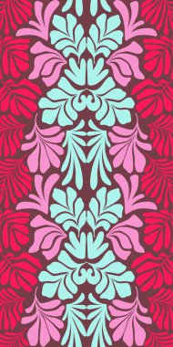 Modern soyut arka plan ve tropik palmiye yaprakları Matisse tarzında. İskandinavya 'nın kestiği elementlerle kusursuz bir şablon. El çizimi çağdaş sanat kolajı.