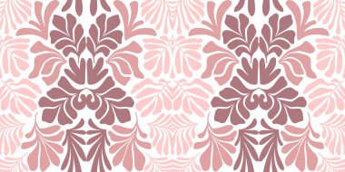 Modern soyut arka plan ve tropik palmiye yaprakları Matisse tarzında. İskandinavya 'nın kestiği elementlerle kusursuz bir şablon. El çizimi çağdaş sanat kolajı.