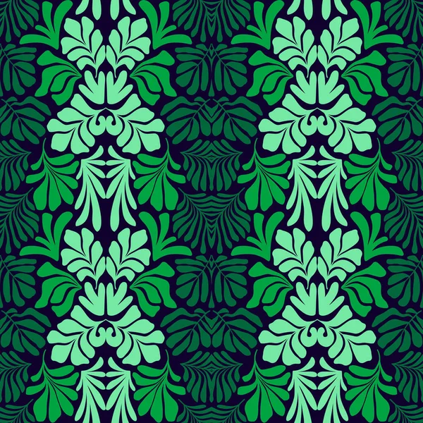 Современный Абстрактный Фон Тропическими Пальмовыми Листьями Стиле Матисса Векторный Бесшовный — стоковый вектор