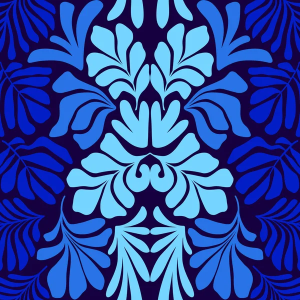 Moderne Abstracte Achtergrond Met Tropische Palmbladeren Matisse Stijl Vector Naadloos — Stockvector