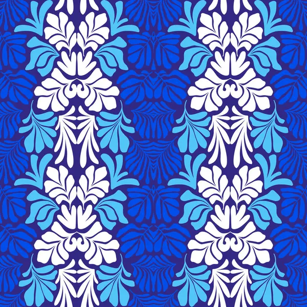 Moderne Abstracte Achtergrond Met Tropische Palmbladeren Matisse Stijl Vector Naadloos Vectorbeelden