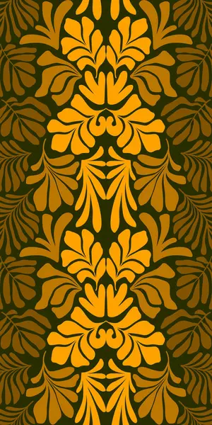 熱帯性のヤシの葉を持つ近代的な抽象的な背景はマティス様式で残します 北欧のカット要素とベクトルシームレスなパターン 手描き現代美術コラージュ ストックイラスト