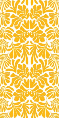 Modern soyut arka plan ve tropik palmiye yaprakları Matisse tarzında. İskandinavya 'nın kestiği elementlerle kusursuz bir şablon. El çizimi çağdaş sanat kolajı.