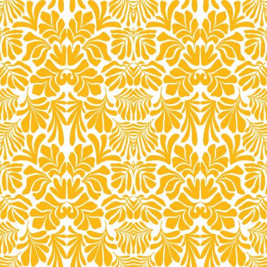 Modern soyut arka plan ve tropik palmiye yaprakları Matisse tarzında. İskandinavya 'nın kestiği elementlerle kusursuz bir şablon. El çizimi çağdaş sanat kolajı.