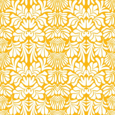 Modern soyut arka plan ve tropik palmiye yaprakları Matisse tarzında. İskandinavya 'nın kestiği elementlerle kusursuz bir şablon. El çizimi çağdaş sanat kolajı.