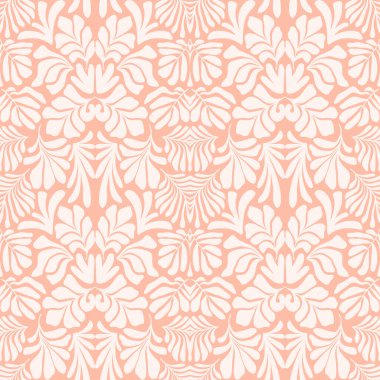 Modern soyut arka plan ve tropik palmiye yaprakları Matisse tarzında. İskandinavya 'nın kestiği elementlerle kusursuz bir şablon. El çizimi çağdaş sanat kolajı.