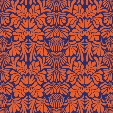 Modern soyut arka plan ve tropik palmiye yaprakları Matisse tarzında. İskandinavya 'nın kestiği elementlerle kusursuz bir şablon. El çizimi çağdaş sanat kolajı.