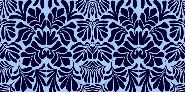 Modern Elvont Háttér Trópusi Pálmalevéllel Matisse Stílusban Vektormentes Minta Skandináv — Stock Vector