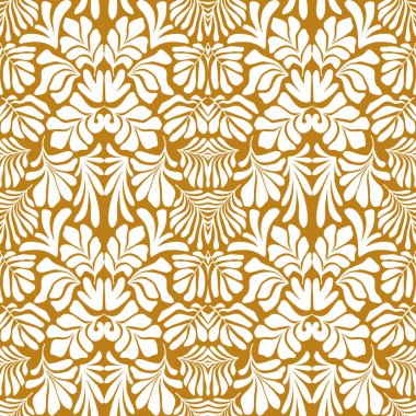 Modern soyut arka plan ve tropik palmiye yaprakları Matisse tarzında. İskandinavya 'nın kestiği elementlerle kusursuz bir şablon. El çizimi çağdaş sanat kolajı.