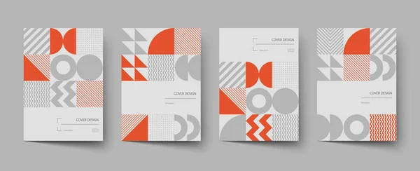 Trendiges Cover Design Minimale Geometrische Formkompositionen Geeignet Für Broschüren Poster — Stockvektor
