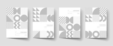 Trendy tasarım kapsar. Minimal geometrik şekiller kompozisyonları. Broşürler, posterler, kapaklar ve afişler için geçerlidir.