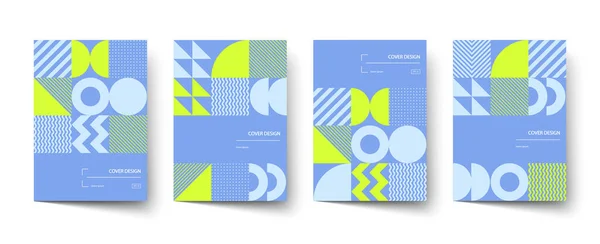 Trendy Covers Ontwerp Minimale Geometrische Vormen Composities Toepasbaar Voor Brochures — Stockvector