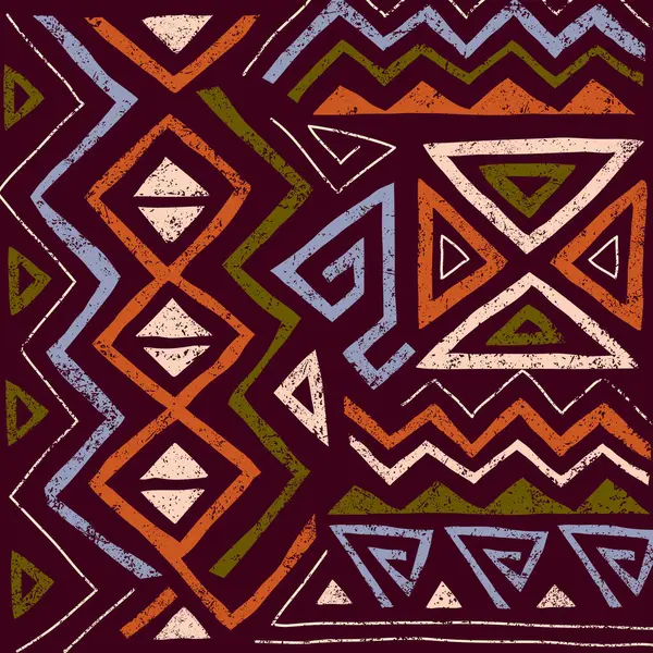 Afrikaanse Etnische Naadloze Patroon Tribale Stijl Trendy Abstracte Geometrische Achtergrond — Stockvector