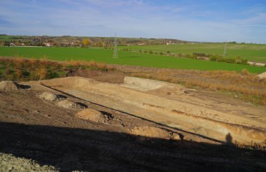 Sachsen-Anhalt 'daki A143 inşaat çalışmasının başlangıcındaki manzara resimleri  