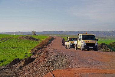 Sachsen-Anhalt 'daki A143 inşaat çalışmasının başlangıcındaki manzara resimleri  