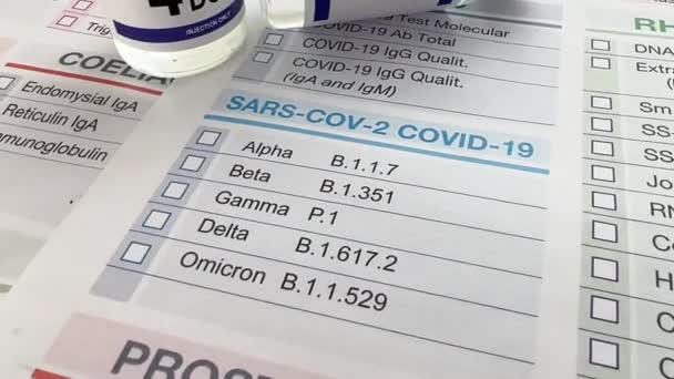 Flacons Vaccin Contre Coronavirus Portant Nom Troisième Quatrième Dose Vaccin — Video