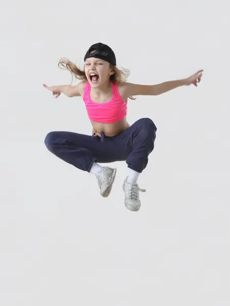 Молодая Девушка Танцовщица Хип Хопа Спортивной Одежде Стоковая Картинка