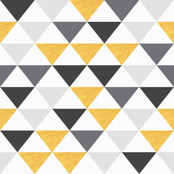 三角形の抽象幾何学的形状パターンです モザイクの背景 ベクトル図金黒 — ストックベクタ