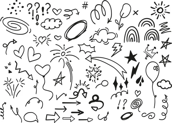 vektör karalama el çizim kümesi