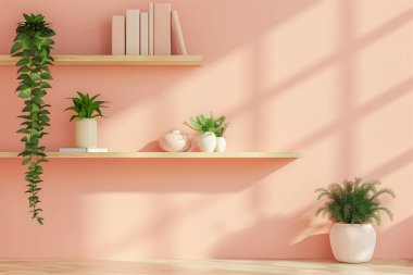 Modern oturma odasının 3 boyutlu görüntüsü.