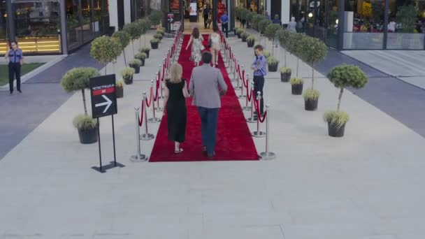 Skopje North Macedonia August 2022 Store Opening Red Carpet Walk — Stock Video