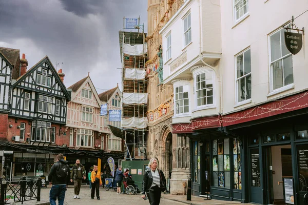 Canterbury Ngiltere Deki Halk Hayatının Bir Fotoğrafı Telifsiz Stok Imajlar