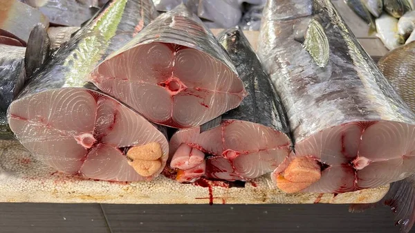 Verse Zeevruchten Het Ijs Vismarkt — Stockfoto