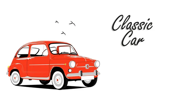 Классический Вектор Автомобиля Винтажный Классический Красный Автомобиль — стоковый вектор