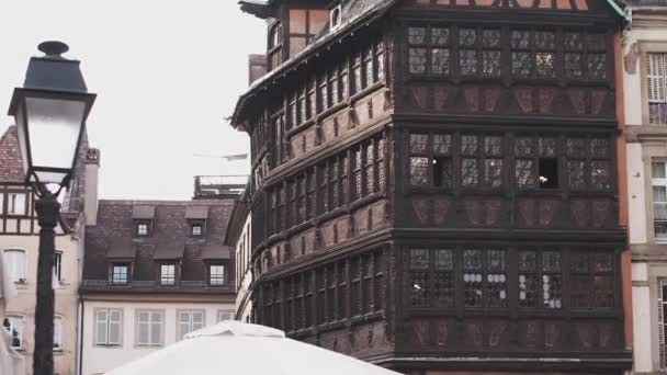 Francia Estrasburgo Muy Hermosa Ciudad Antigua Combinada Con Edificios Modernos — Vídeo de stock