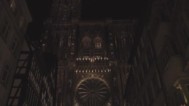 Strasbourg France May 2020 Forward Push Camera Tilt Entrance Tower — Stock Video
