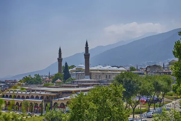 Bursa, Türkiye, Manzara şehir, Cami Ulu-Jami ve Uludağ Dağı