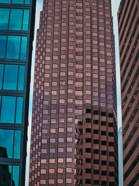 Wolkenkratzer Einer Modernen Amerikanischen Stadt Von Unten Gesehen Innenstadt Von — Stockfoto