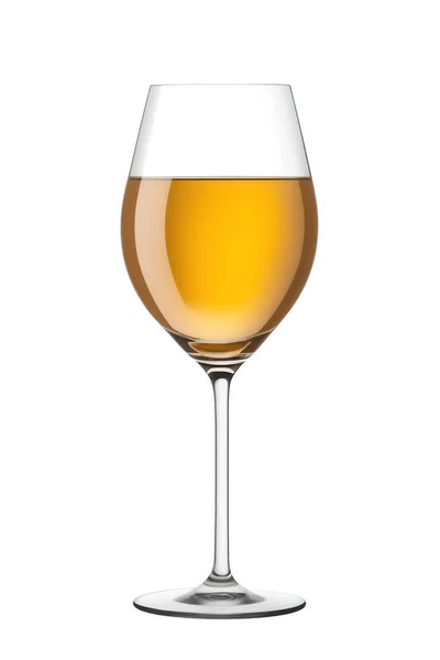 Beyaz Arka Planda Izole Edilmiş Bir Bardak Passito Beyaz Şarabı — Stok fotoğraf