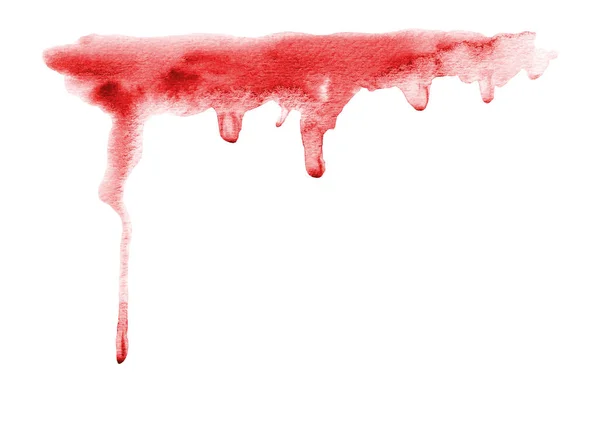 Akvarell Vér Piros Szín Folt Halloween Háttér Akvarell Kézzel Festett — Stock Fotó