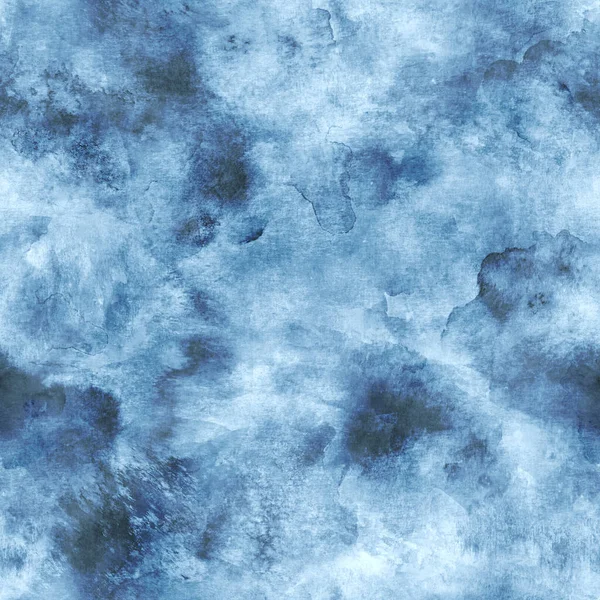 Abstract Aquarel Indigo Lucht Achtergrond Handgetekende Marineblauwe Kleuren Vlekken Spatten — Stockfoto