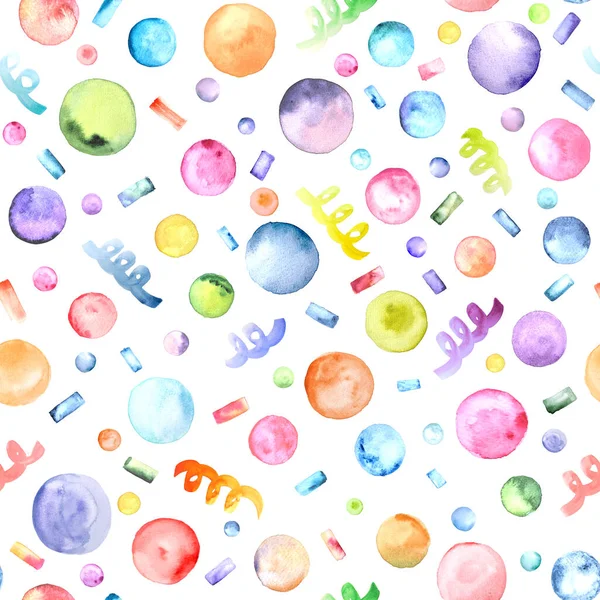 Astratto Acquerello Sfondo Festa Compleanno Forme Geometriche Multicolore Disegnate Mano — Foto Stock